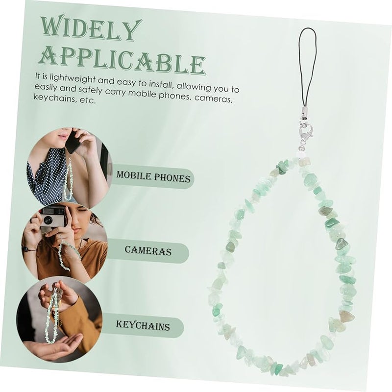 Mint Green Crystal Phone Chain Stylish Hanging Strap for Mobile Phones Cameras Backpacks - Image 2